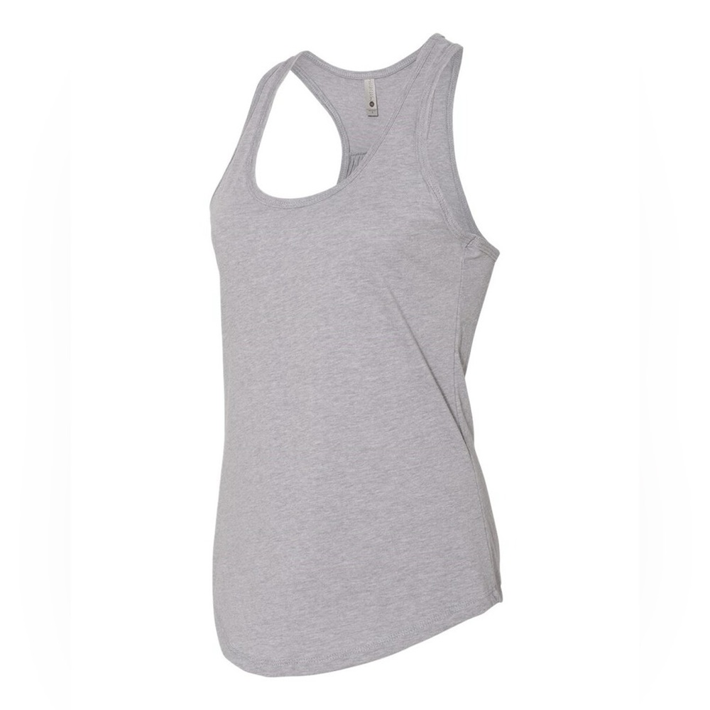 NWOT Next Level Apparel 6338 Women's Gathered Racerback Tank Heather Grey Large - Picture 3 of 5